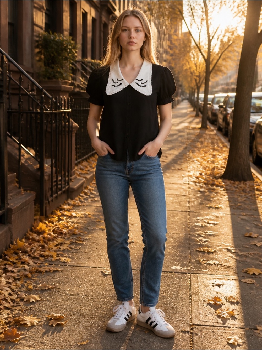 Unique Vintage top with bat collar. Worn once. Xl